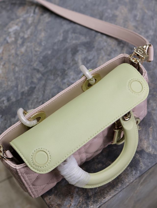 Dior original lambskin medium lady D-joy bag M0540 pink&green