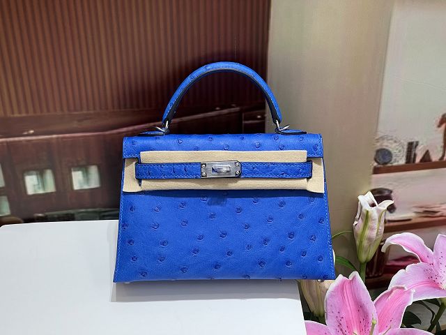 Hermes handmade genuine 100% ostrich leather kelly 19 bag K019 