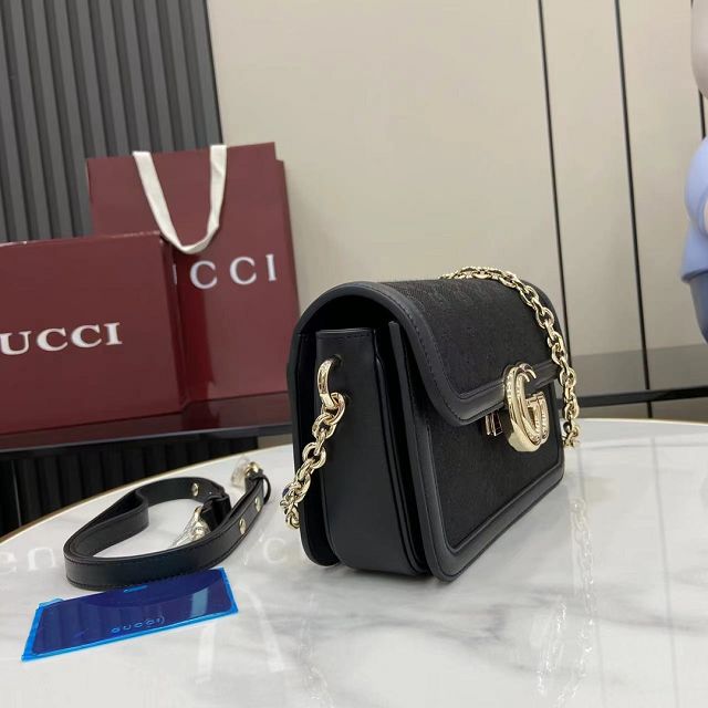 GG original denim go small shoulder bag 826761 black