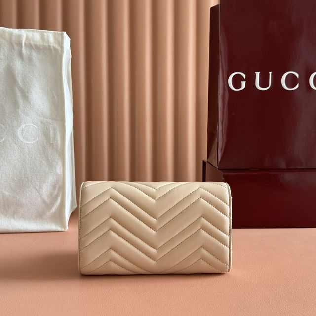 GG original calfskin marmont wallet on chain 837745 beige