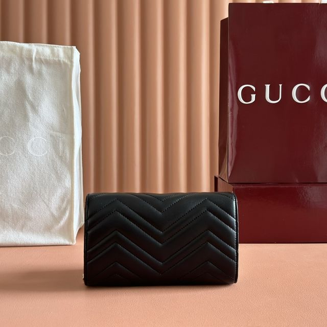 GG original calfskin marmont wallet on chain 837745 black