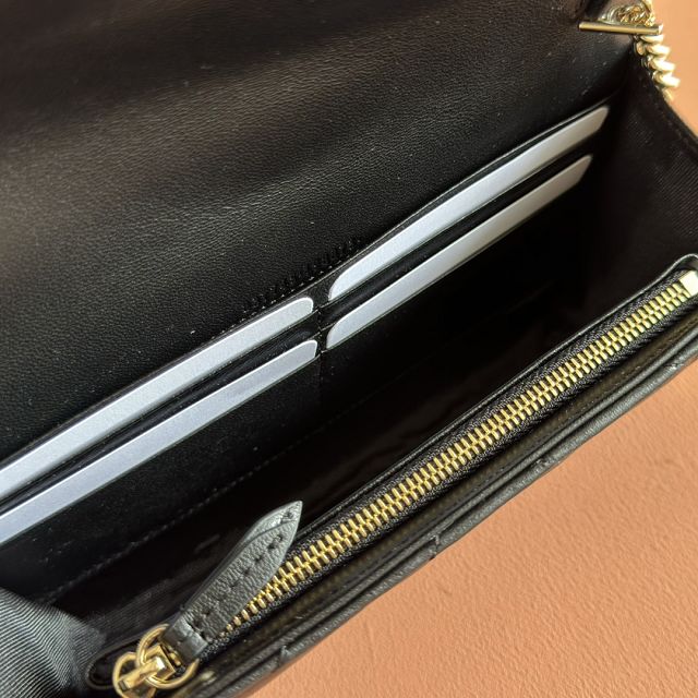 GG original calfskin marmont wallet on chain 837745 black