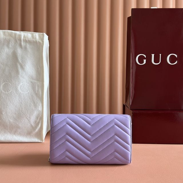 GG original calfskin marmont wallet on chain 837745 purple