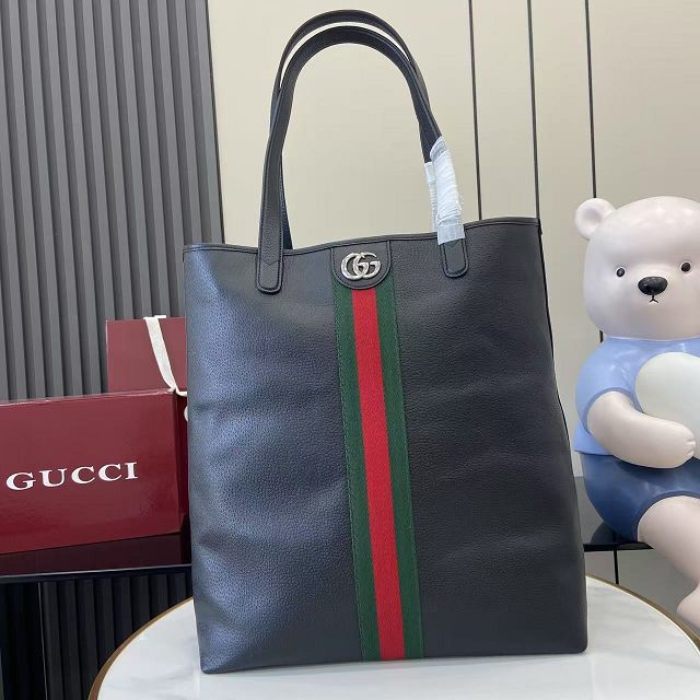 GG original calfskin ophidia large tote bag 834463 black