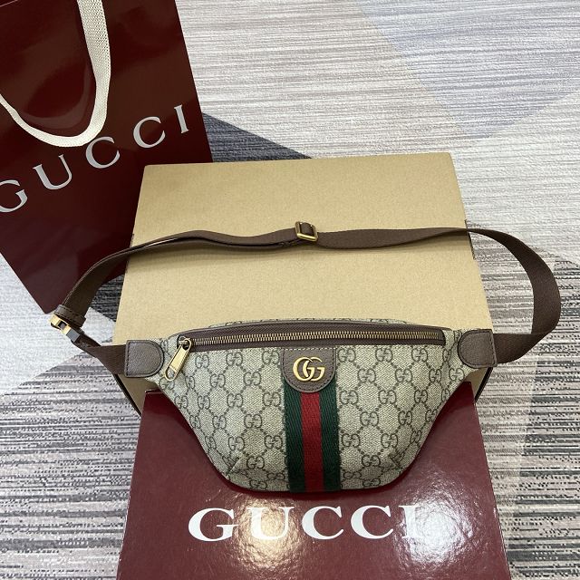 GG original fabric ophidia small belt bag 839106 brown