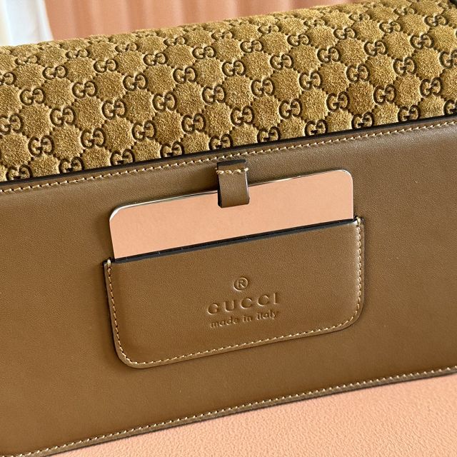 GG original suede calfskin go small shoulder bag 826761 brown