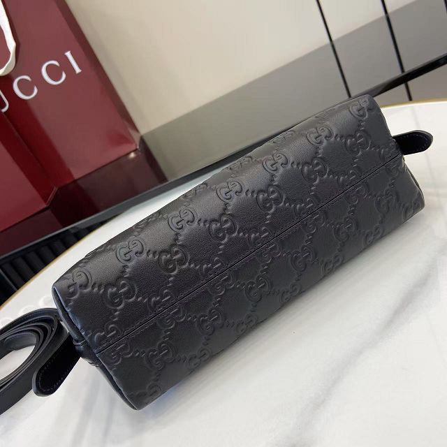 GG original calfskin emblem small shoulder bag 847450 black