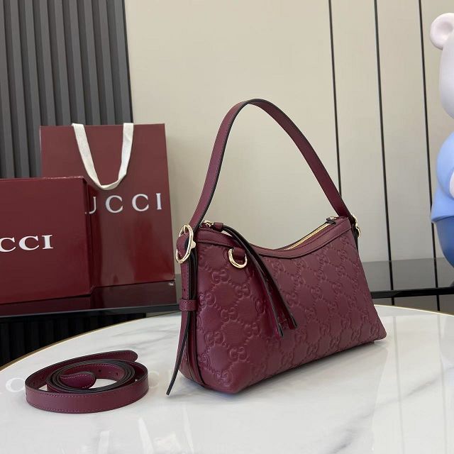 GG original calfskin emblem small shoulder bag 847450 bordeaux
