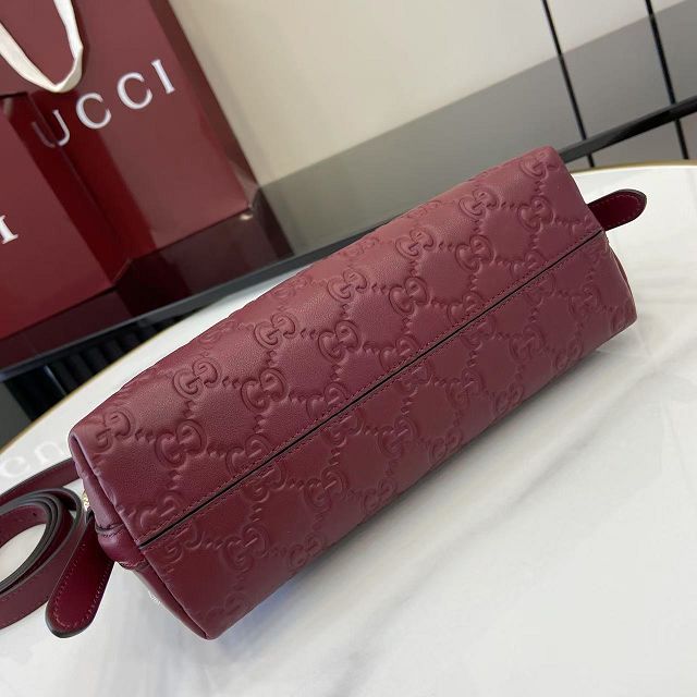 GG original calfskin emblem small shoulder bag 847450 bordeaux
