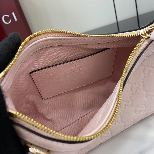 GG original calfskin emblem small shoulder bag 847450 pink