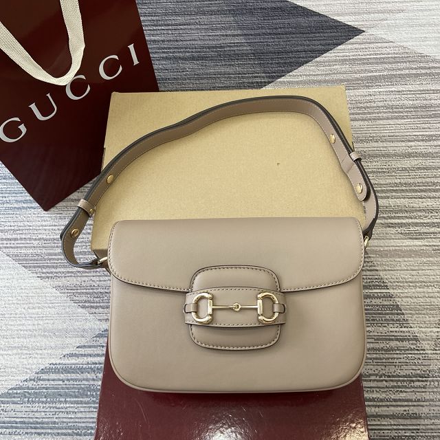 GG original calfskin 1955 horsebit shoulder bag 815178 taupe