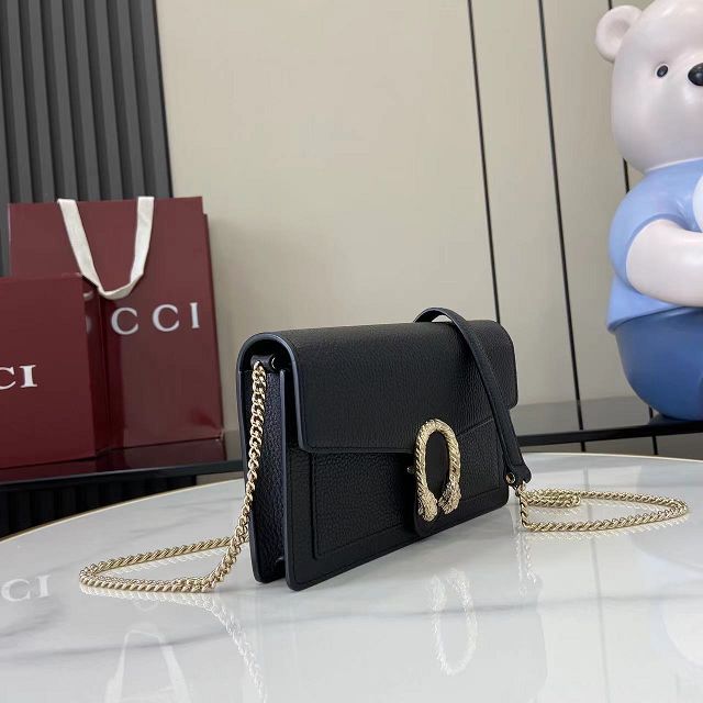 GG original calfskin dionysus wallet on chain 837373 black
