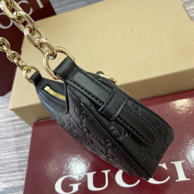 GG original calfskin emblem small shoulder bag 847091 black