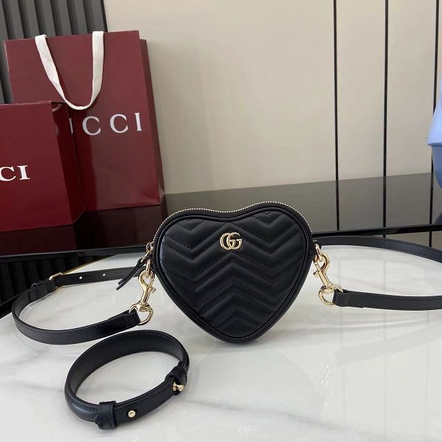 GG original calfskin marmont mini shoulder bag 837753 black