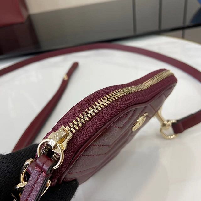 GG original calfskin marmont mini shoulder bag 837753 bordeaux