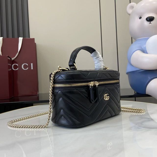 GG original calfskin marmont mini vanity bag 837455 black