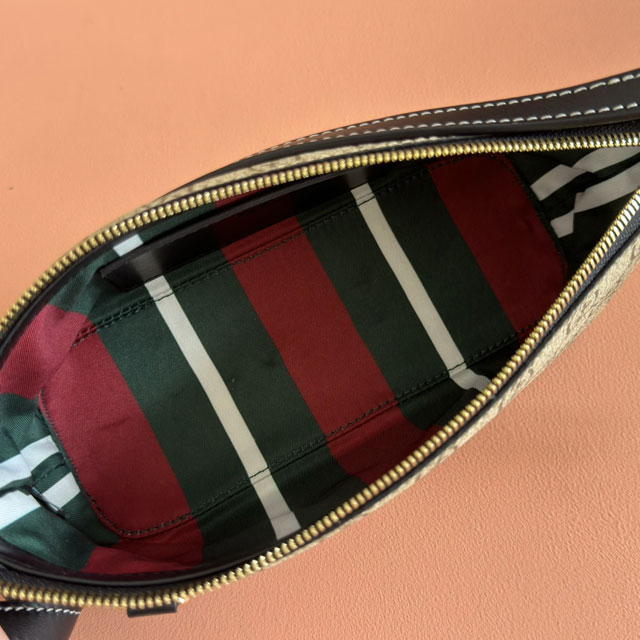 GG original fabric emblem small shoulder bag 847281 black