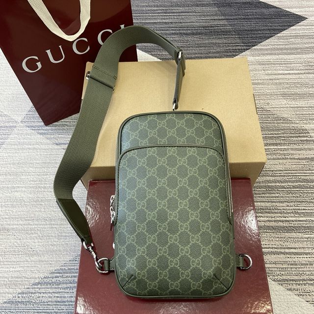 GG original fabric monogram small slingbag 822073 green