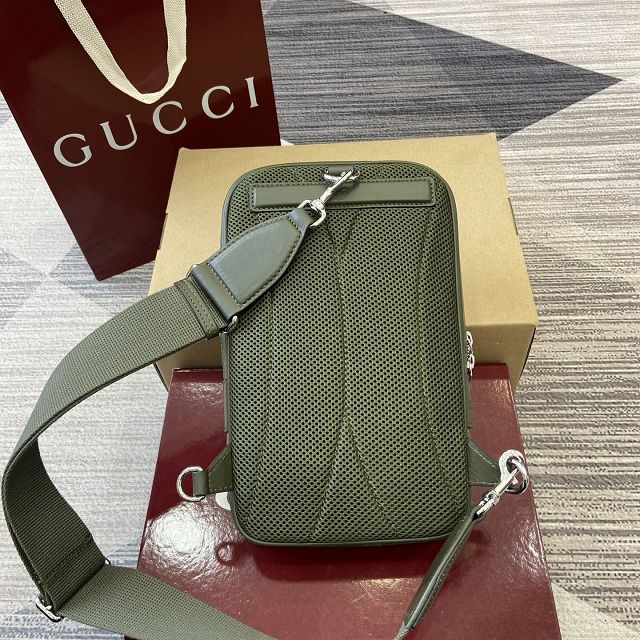 GG original fabric monogram small slingbag 822073 green