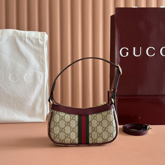 GG original fabric ophidia mini shoulder bag 838465 bordeaux