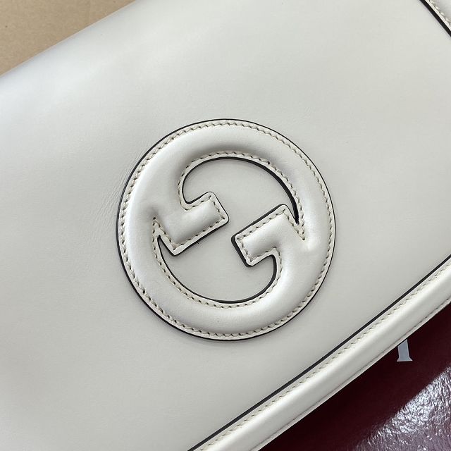 GG original calfskin blondie large top handle bag 815716 white
