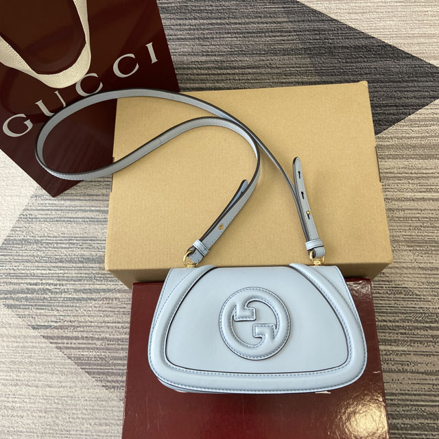 GG original calfskin blondie small shoulder bag 815700 light blue