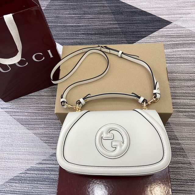 GG original calfskin blondie small top handle bag 815714 white