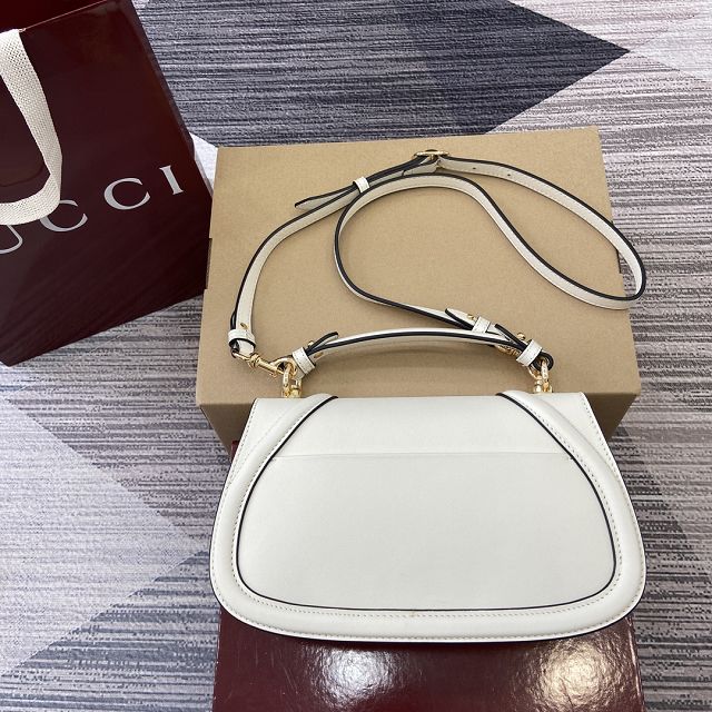 GG original calfskin blondie small top handle bag 815714 white