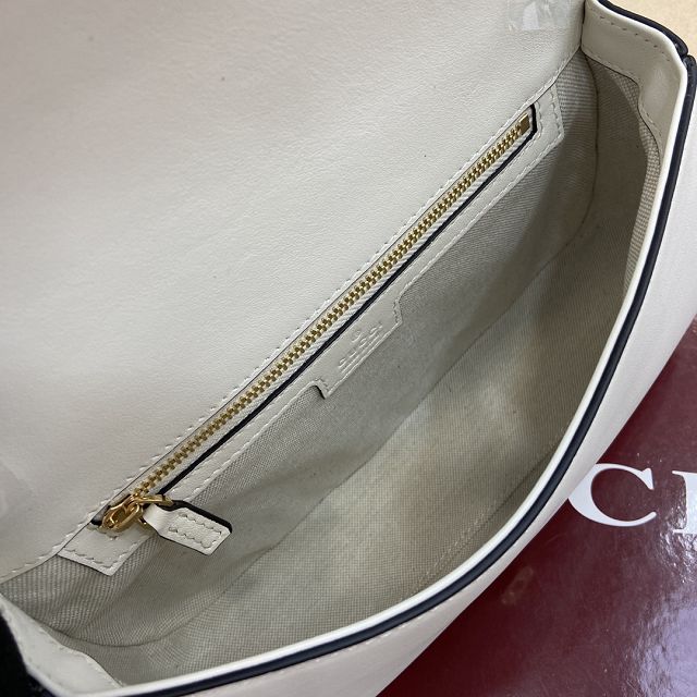 GG original calfskin blondie small top handle bag 815714 white