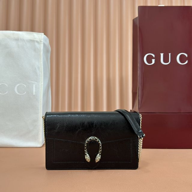 GG original calfskin dionysus wallet on chain 837374 black