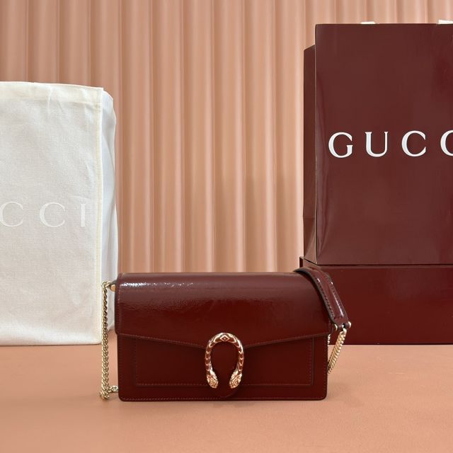 GG original calfskin dionysus wallet on chain 837374 bordeaux