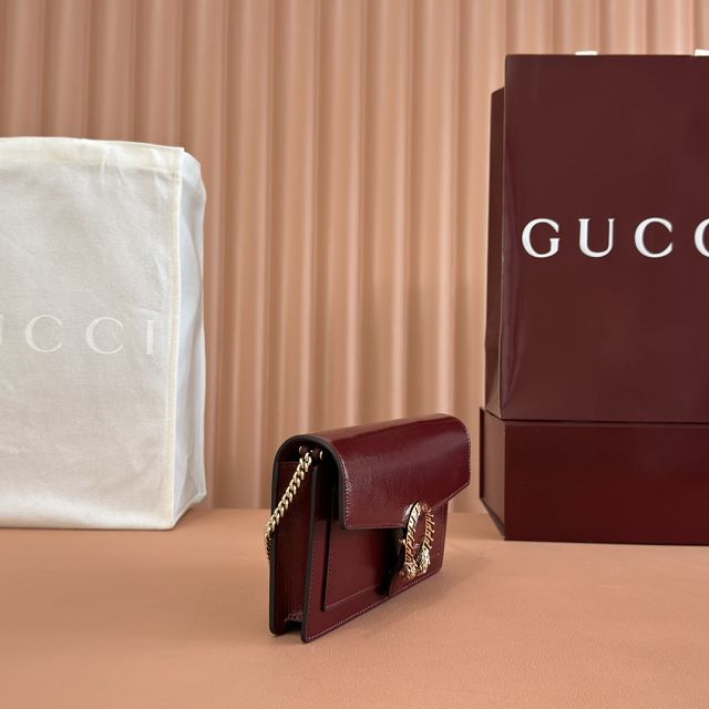 GG original calfskin dionysus wallet on chain 837374 bordeaux