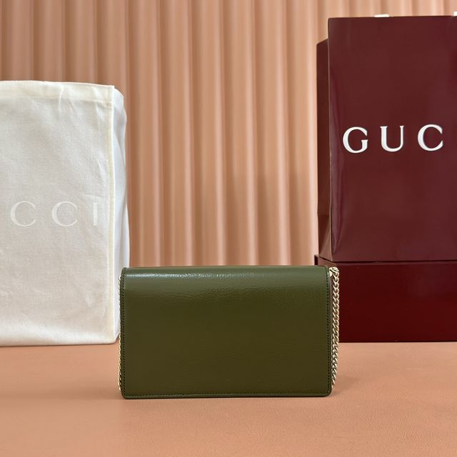 GG original calfskin dionysus wallet on chain 837374 green