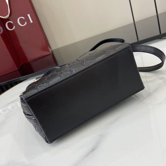 GG original calfskin emblem nano bucket bag 847090 black