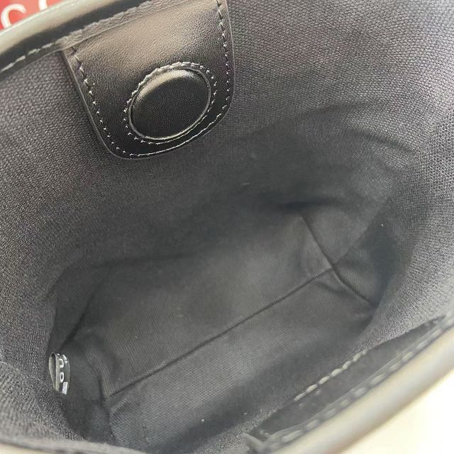 GG original calfskin emblem nano bucket bag 847090 black