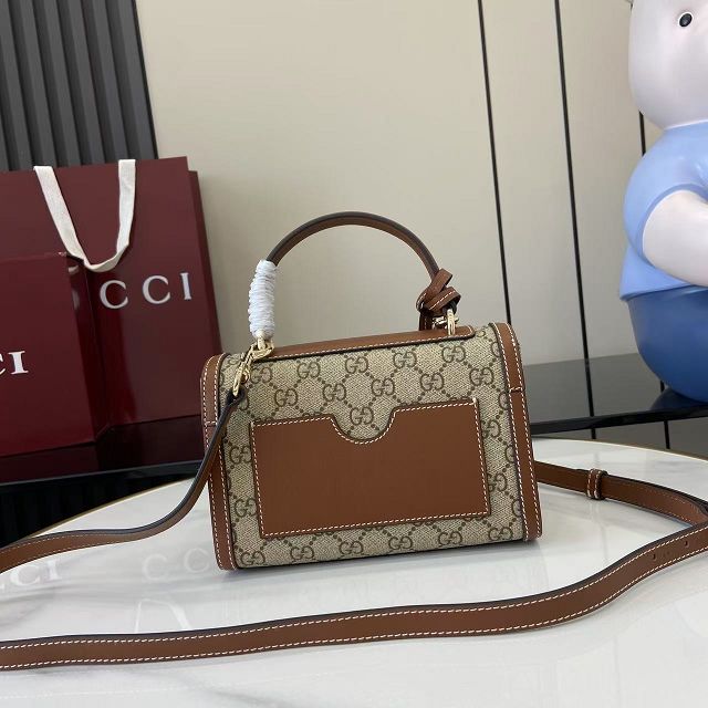 GG original fabric padlock small top handle bag 838999 brown