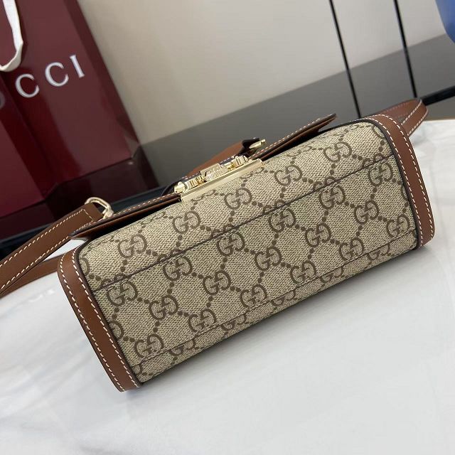 GG original fabric padlock small top handle bag 838999 brown