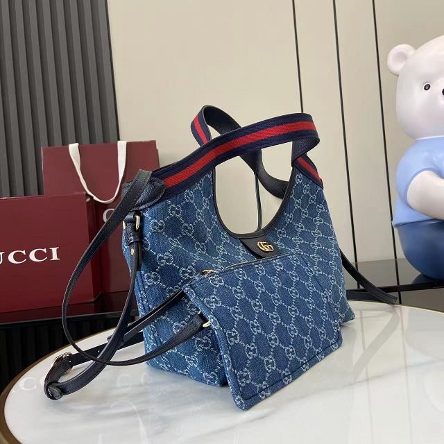 GG original canvas giglio small tote bag 860845 blue