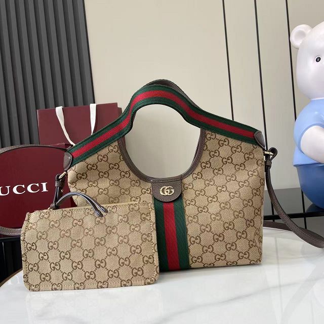 GG original canvas giglio small tote bag 860845 brown