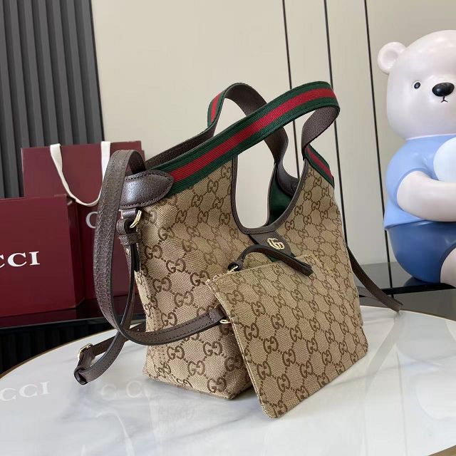 GG original canvas giglio small tote bag 860845 brown