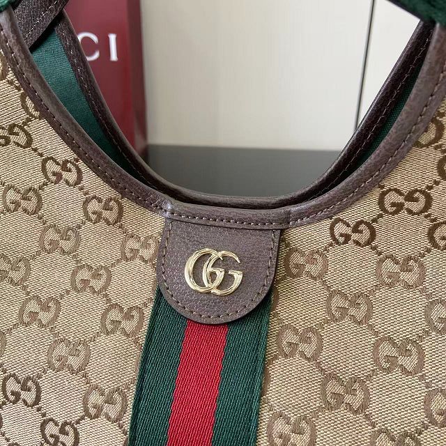 GG original canvas giglio small tote bag 860845 brown