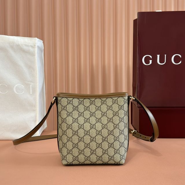 GG original fabric emblem nano bucket bag 847090 brown