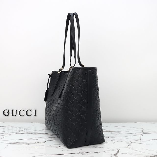 GG original calfskin emblem large tote bag 847455 black