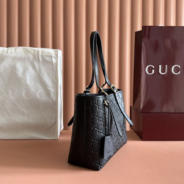 GG original calfskin emblem medium tote bag 847456 black