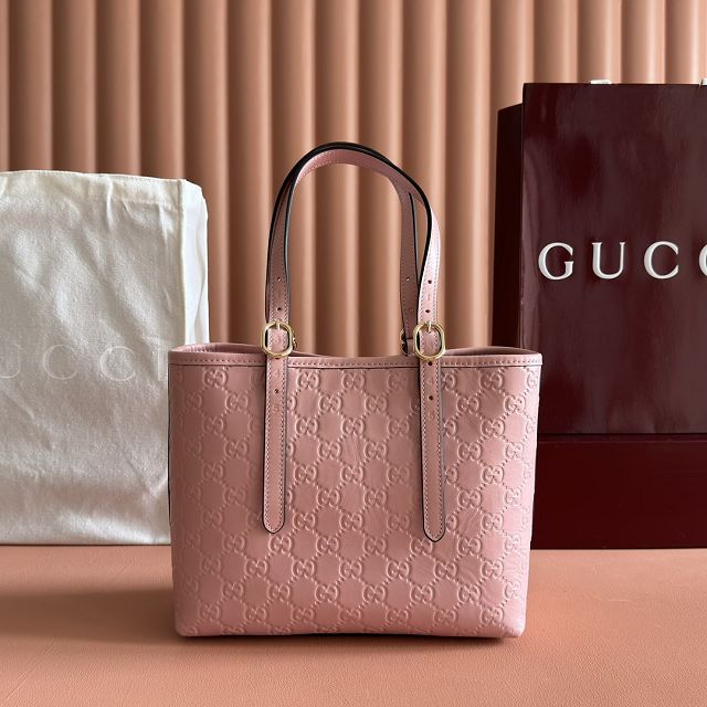 GG original calfskin emblem medium tote bag 847456 pink