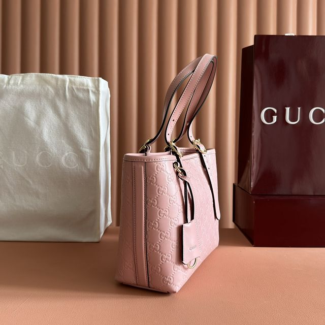GG original calfskin emblem medium tote bag 847456 pink
