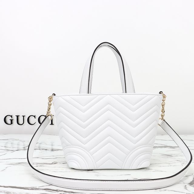 GG original lambskin betty medium tote bag 847387 white