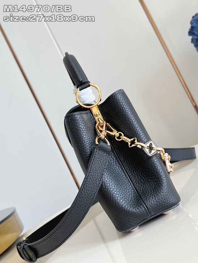 Louis vuitton original calfskin capucines BB handbag M14970 black