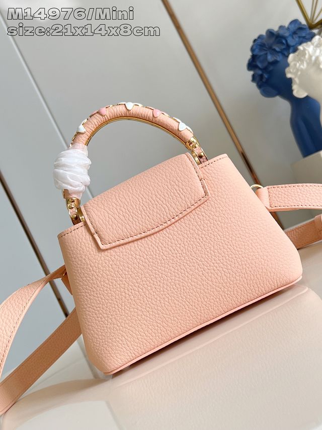 Louis vuitton original calfskin capucines BB handbag M14971 light pink