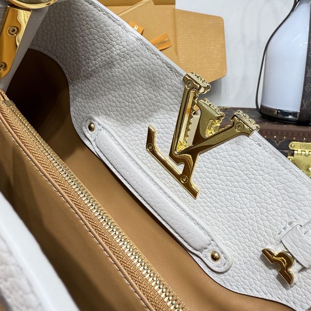 Louis vuitton original calfskin capucines BB handbag M15158 white&brown